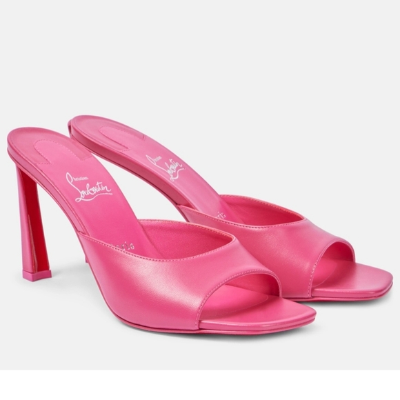 $895 Christian Louboutin Condora 85mm Leather Mule Sandal Pink EU 39 US 9 BNIB - Picture 1 of 12